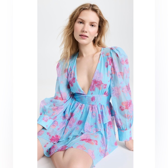 LoveShackFancy Blue Floral Mini Dress - Picture 10 of 15